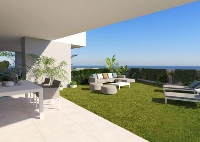 New Build Apartments - La Duquesa - Garden with Sea View