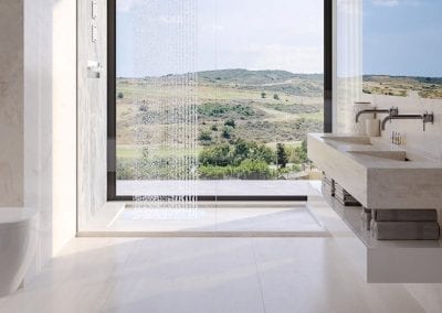 Valle Romano Villas - Estepona - Bathroom with Mountain and Golf Views